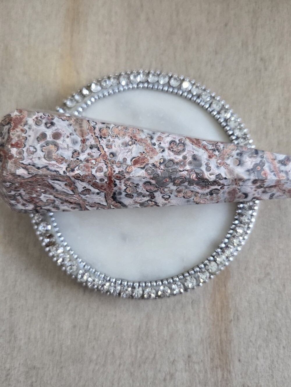 Natural Leopardskin Jasper Polished Crystal Scepter #7 New - Picture 3 of 6